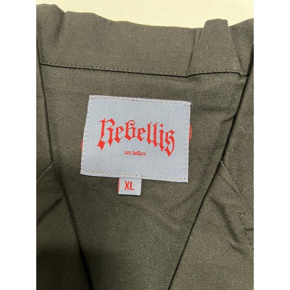 Rebellis Button Front Shirt in Black - Picture 5 of 6